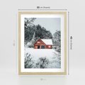 Plakat w ramie 30x40 - Domek w Górach Pokryty Śniegiem - domek w górach, śnieg - rama drewno