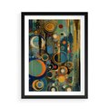 Plakat w ramie 50x70 - Wibracje Wymyślnych Form - abstrakcyjny obraz, mnogość kolorów - rama czarna