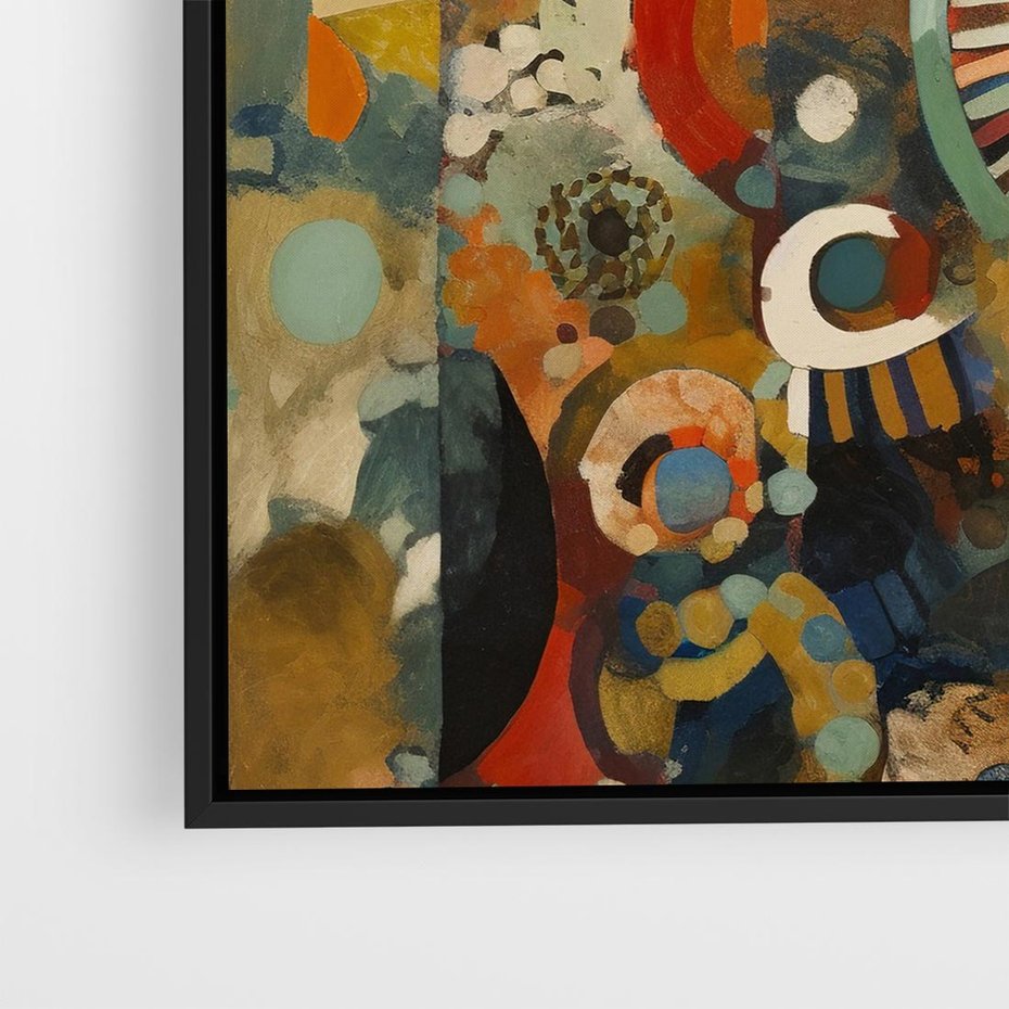 Obraz w ramie 50x50 - Podróżne Wizje Aberracji - abstrakcyjny obraz, mnogość kolorów - rama czarna