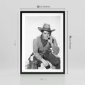 Plakat w ramie 50x70 - Dziki Zachód - retro zdjęcie, czarno białe - rama czarna