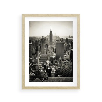 Plakat w ramie 50x70 - Dusza wielkiego miasta - Manhattan, Nowy Jork - rama drewno