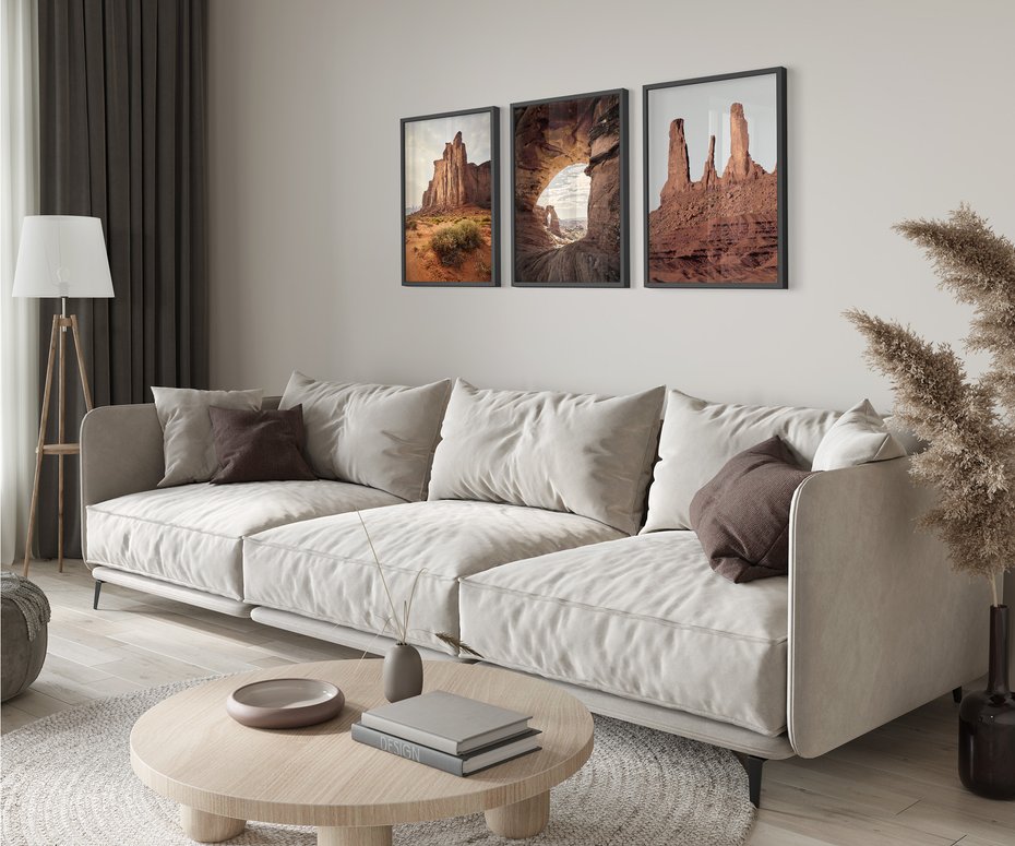 Zestaw obrazy w ramie 50x70 galeria - Kanion, widok, pustynia, USA - rama czarna