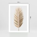 Plakat bez ramy 21x30 - Złoty blask palmowego liścia - złota, palma