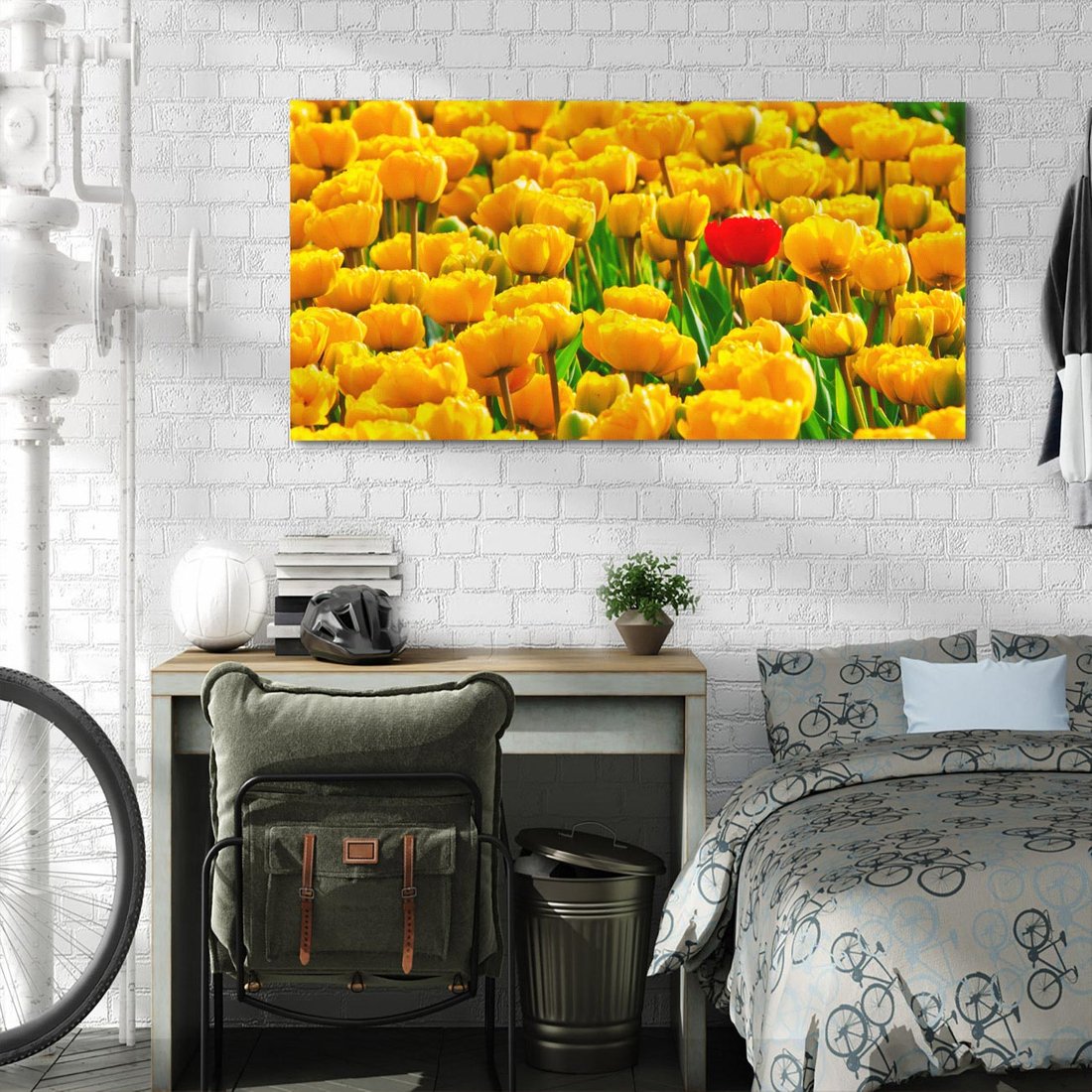 Obraz na płótnie 140x70 - kwiatowa elegancja - tulipany, kwiat