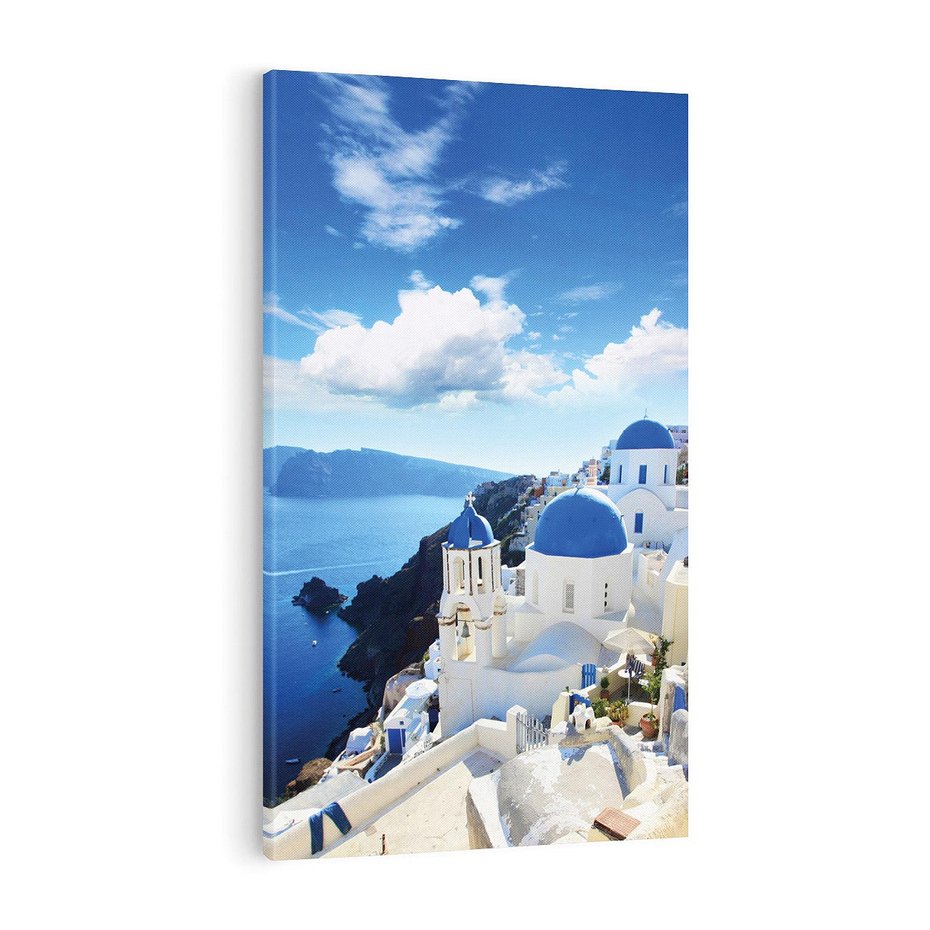 Obraz na płótnie 80x120 - Magiczne Widoki - Santorini, perspektywa