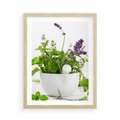 Plakat w ramie 50x70 - Kwiaty i zioła w restauracji - kwiaty, zioła - rama drewno
