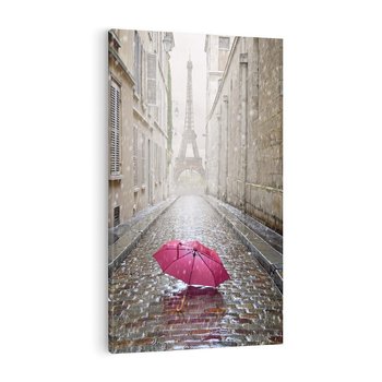 Obraz na płótnie 70x100 - Francuska elegancja pod parasolem - Francja, parasol