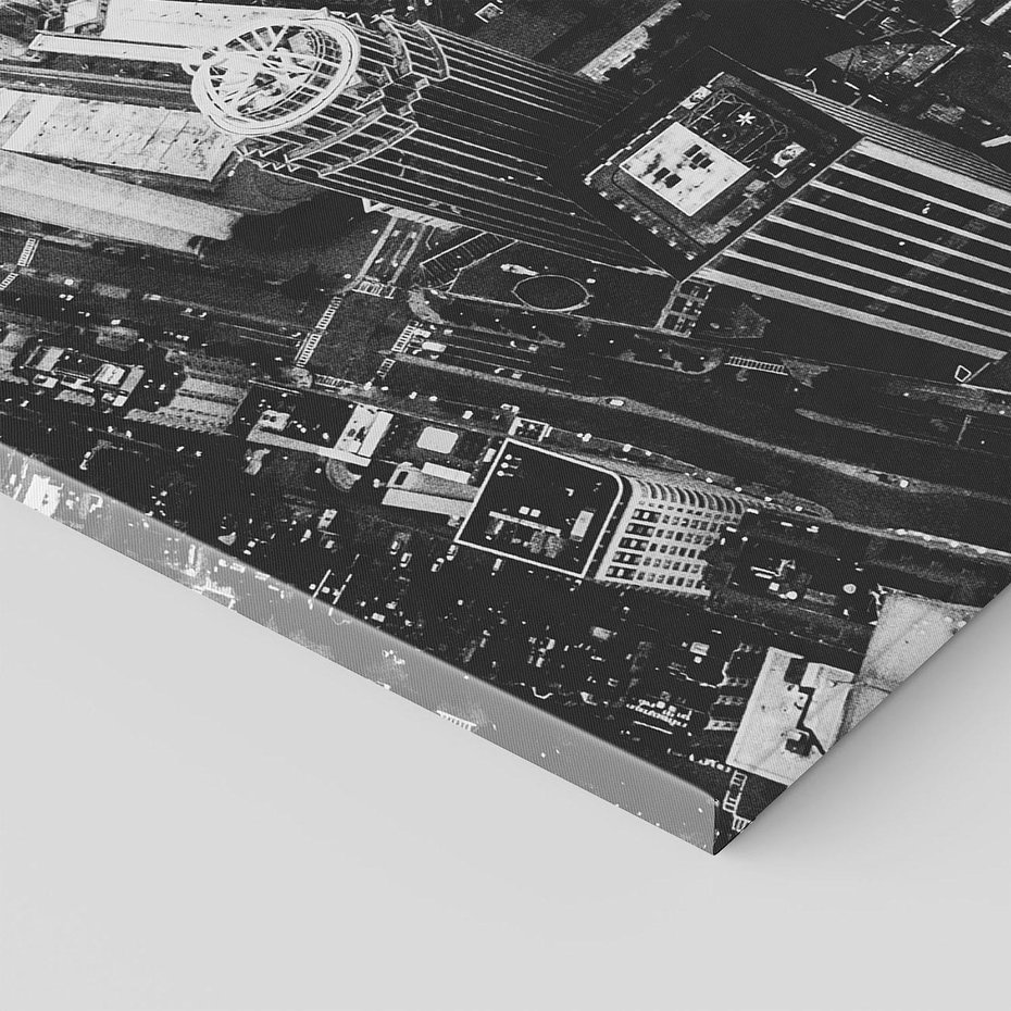 Obraz na płótnie 100x70 - Kontrastujące miasto - miasto, biało