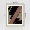Plakat w ramie 40x50 - Mroczne Refrakcje - abstrakcja, czarne splatane linie - rama drewno