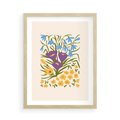 Plakat w ramie 50x70 - Kwiatowe Przenikanie - kwiaty, sztuka nowoczesna - rama drewno