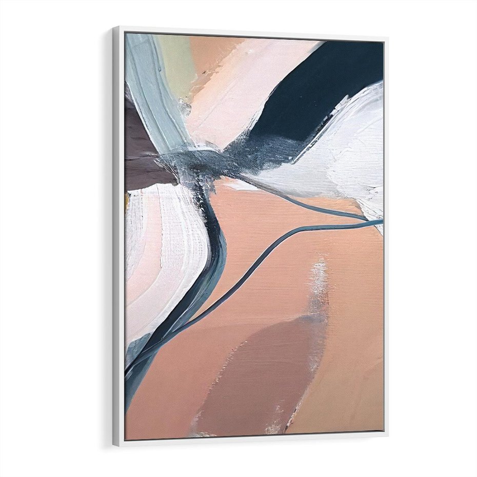 Obraz w ramie 50x70 - Ścieżki Emocji - abstrakcja, farby olejne - rama biała
