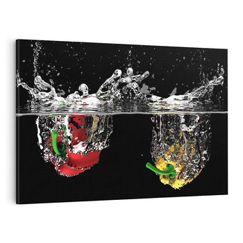 Obraz na płótnie 70x50 - Papryka Warzywna Eksplozja - papryka, woda