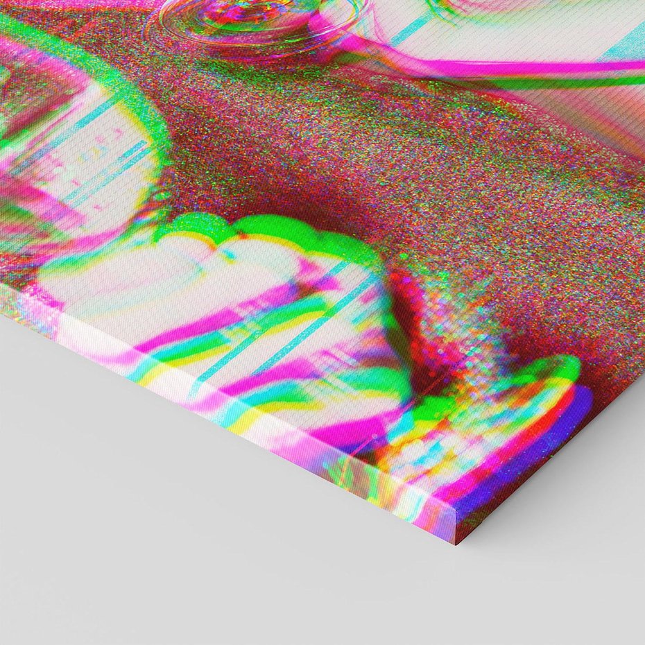 Obraz na płótnie 80x80 - Zakochani na Kliszy - zdjecie, stara prześwietlona klisza