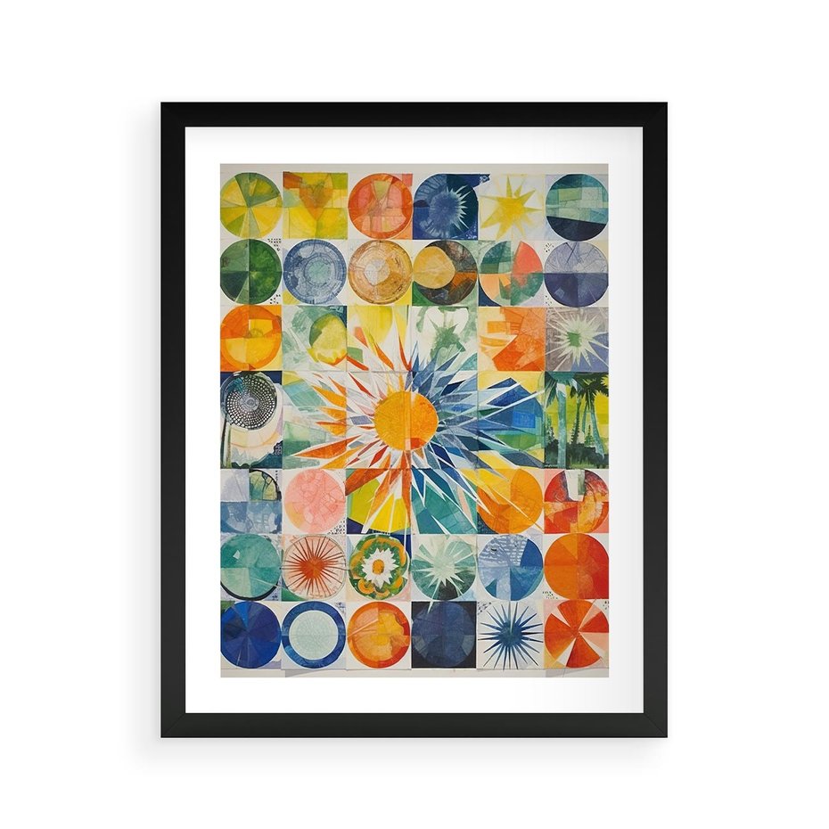 Plakat w ramie 40x50 - Rozkwitające Wzory Abstrakcji - abstrakcyjny obraz, mnogość kolorów - rama czarna