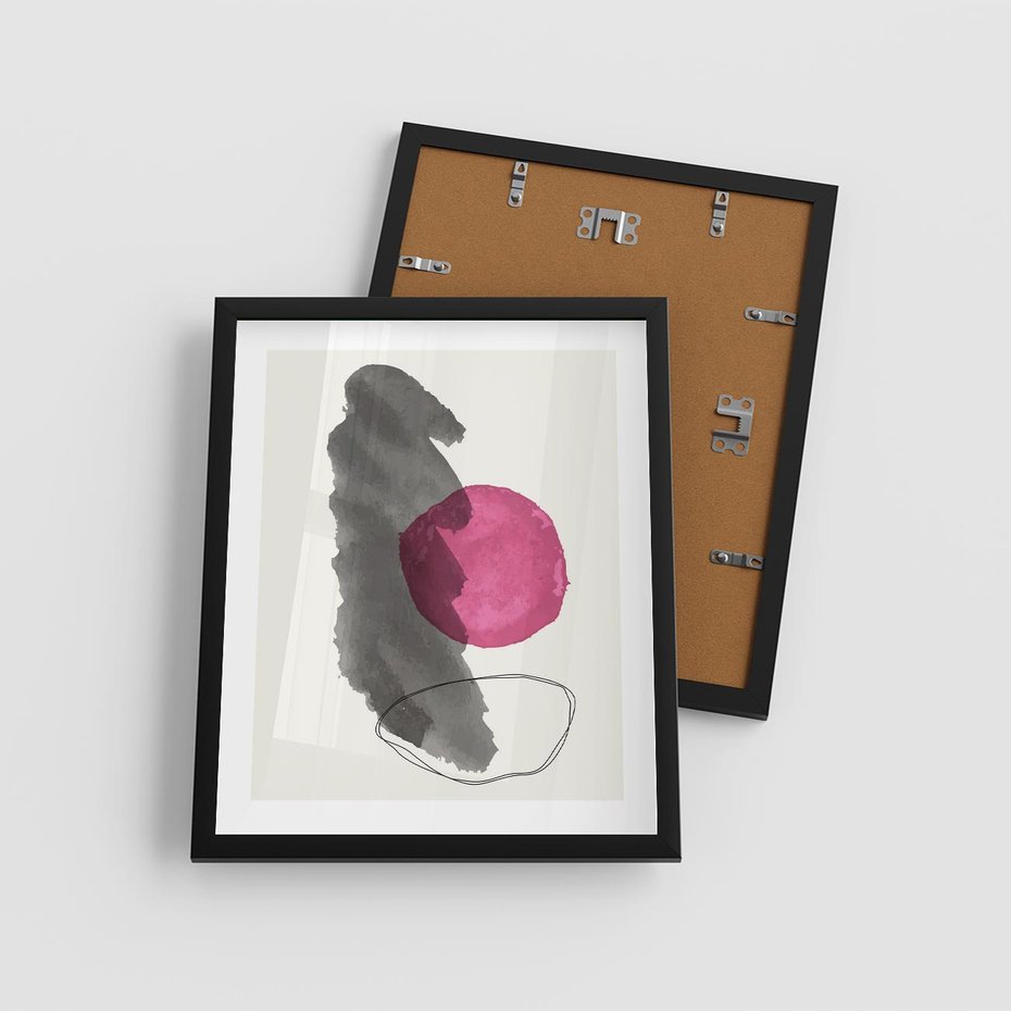 Plakat w ramie 40x50 - Bezczasowe Rytmy - abstrakcyjne nieregularne plamy, czarny - rama czarna