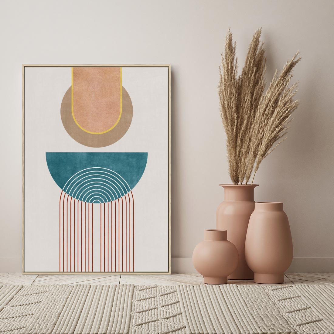 Obraz w ramie 80x120 - Odkrywanie duszy w farbach - kwiaty, pastelowe kolory - rama drewno