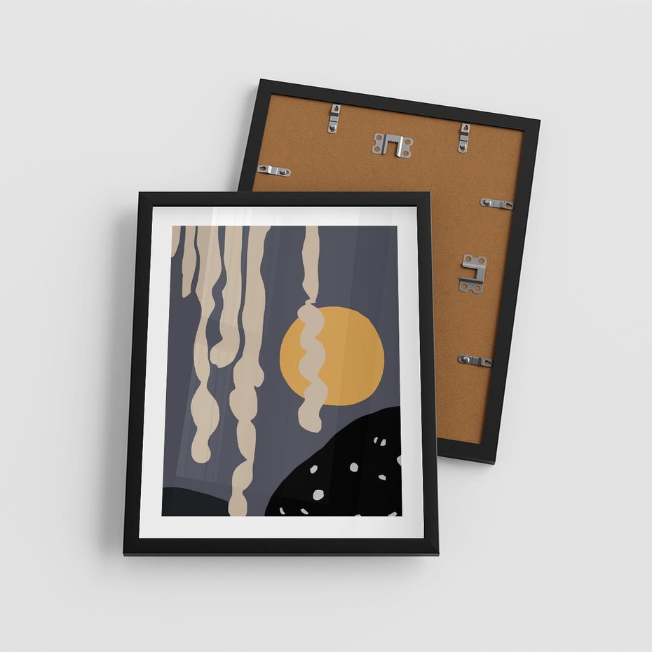 Plakat w ramie 40x50 - Intrygujący Mrok - ciemny, mroczny plakat - rama czarna