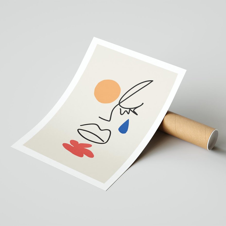 Plakat bez ramy 30x40 - Impresje Plam - abstrakcyjny obraz, przypomina twarz