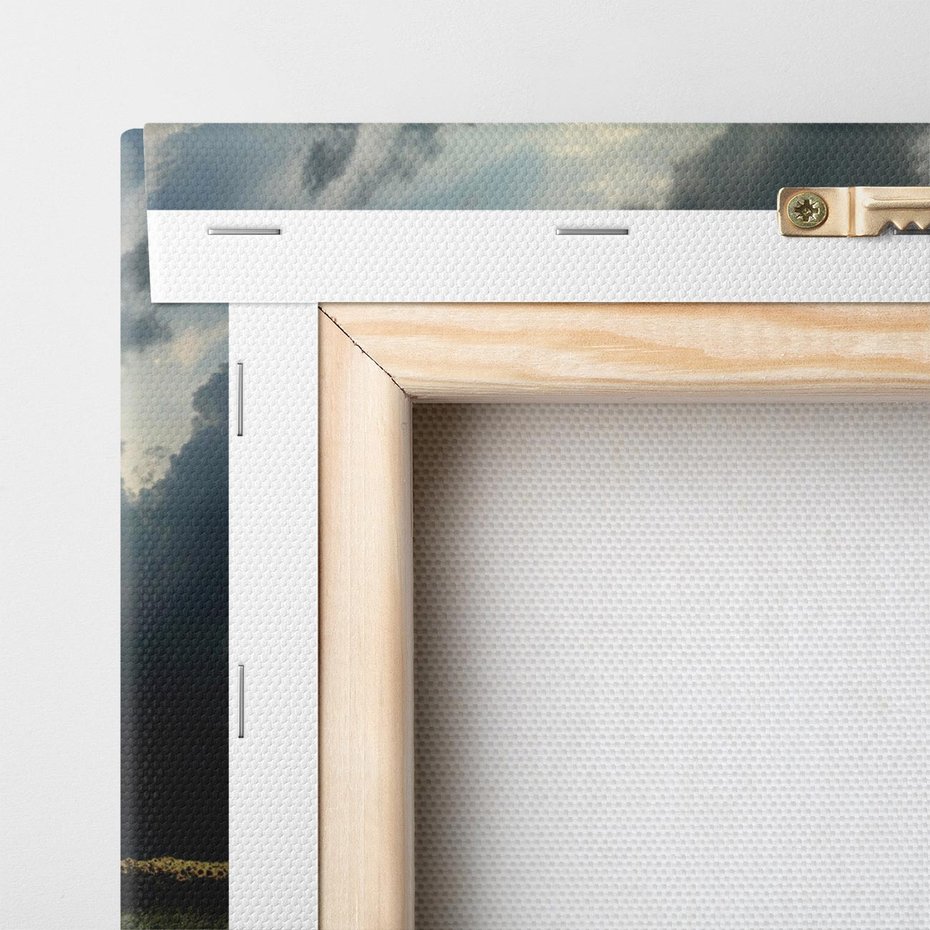 Obraz na płótnie 70x70 - magia nocnej drogi - droga, księżyc