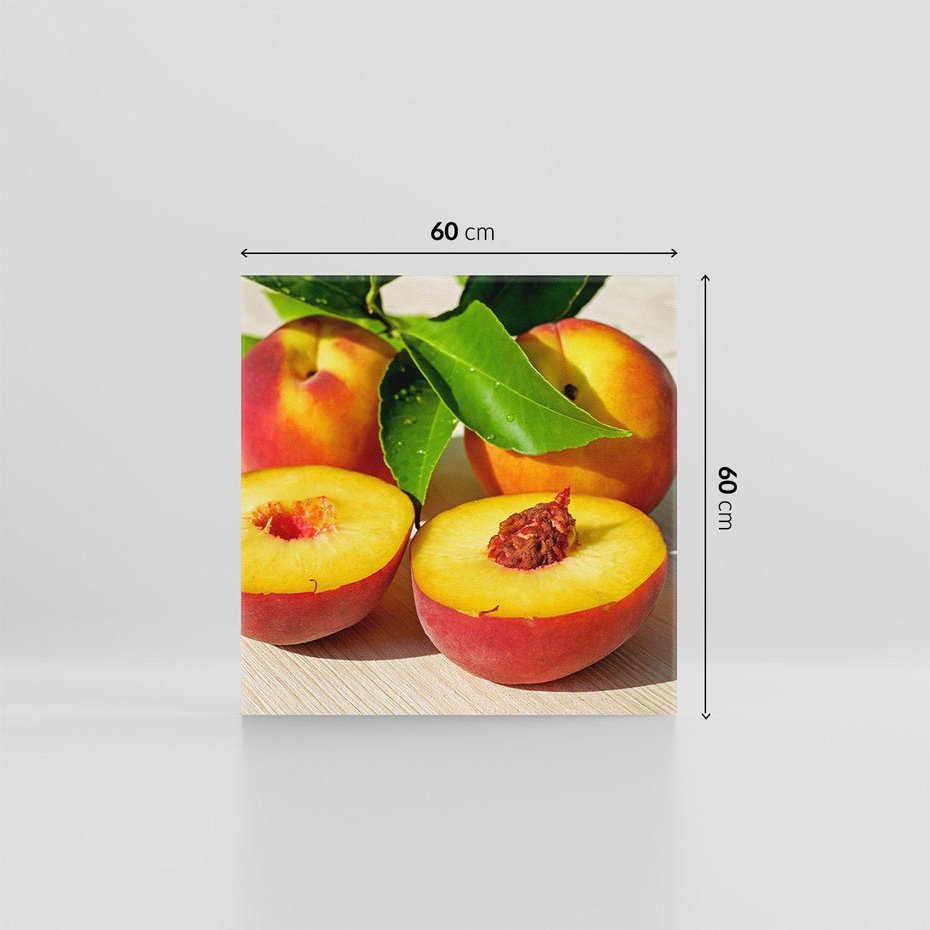 Obraz na płótnie 60x60 - Brzoskwinie Delikatny Urok - brzoskwinie, owoce