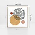Obraz w ramie 50x50 - Wewnętrzne Formy - koła okręgi, abstrakcyjna nowoczesna sztuka - rama drewno
