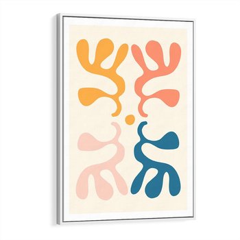 Obraz w ramie 80x120 - Migotliwe Akwarelowe Kontury - absrakcyjne dziwne formy, nowoczesny plakat - rama biała