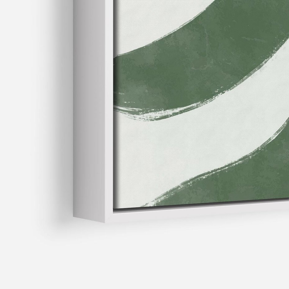 Obraz w ramie 80x80 - Zieleń Wewnętrznego Spokoju - zielony plakat, roślinne inspiracje - rama biała