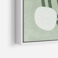 Obraz w ramie 50x70 - Spokojne Kształty Natury - zielona abstrakcja, zgaszona zieleń - rama biała