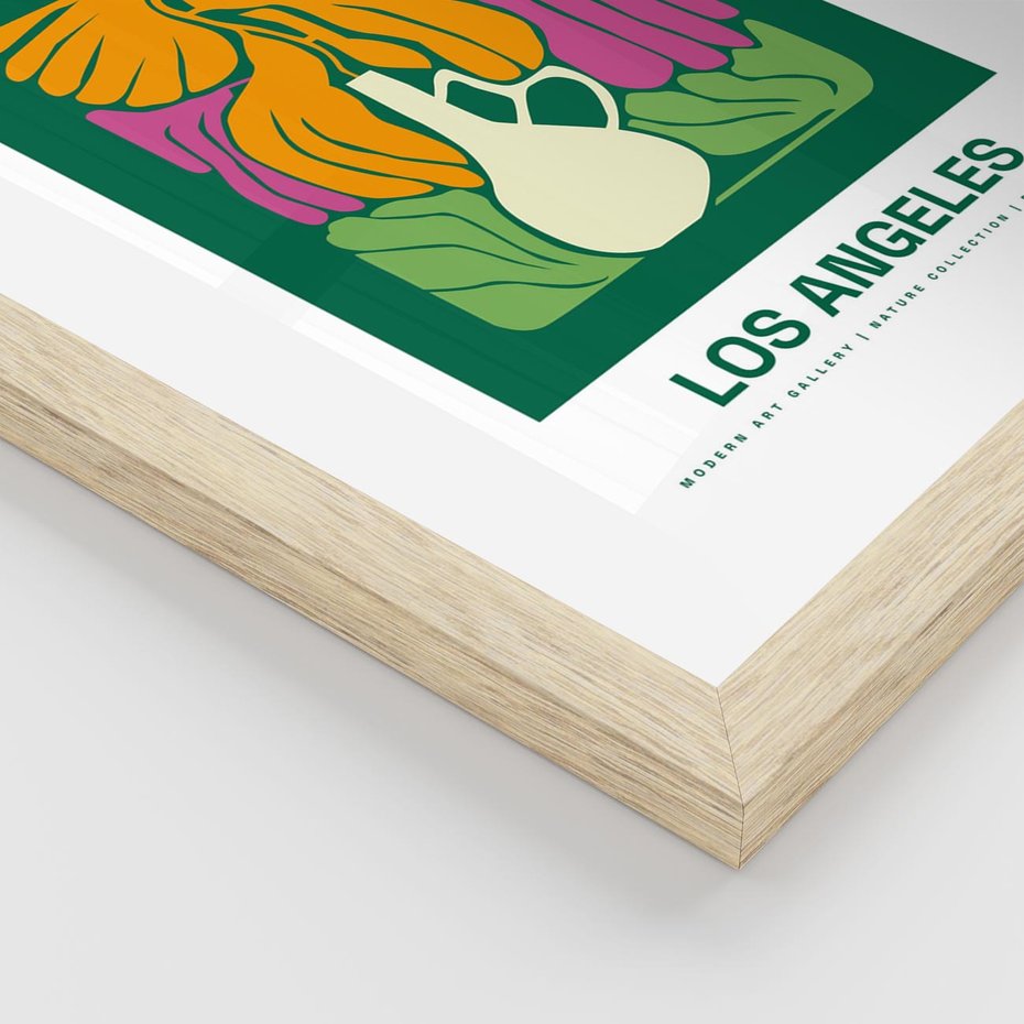 Plakat w ramie 50x70 - Przenikające Kontury - minimalizm, plakat - rama drewno