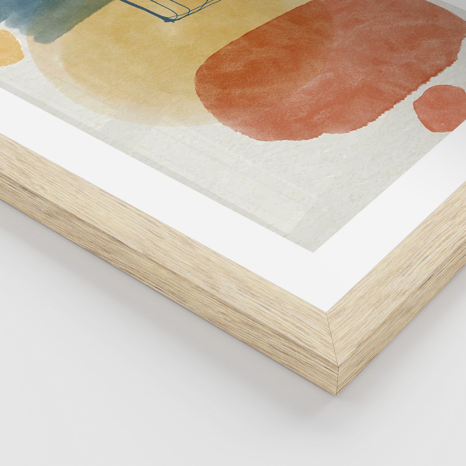 Zestaw obrazy w ramie 40x50 galeria - Geometryczne, plamy, kolorowe - rama drewno