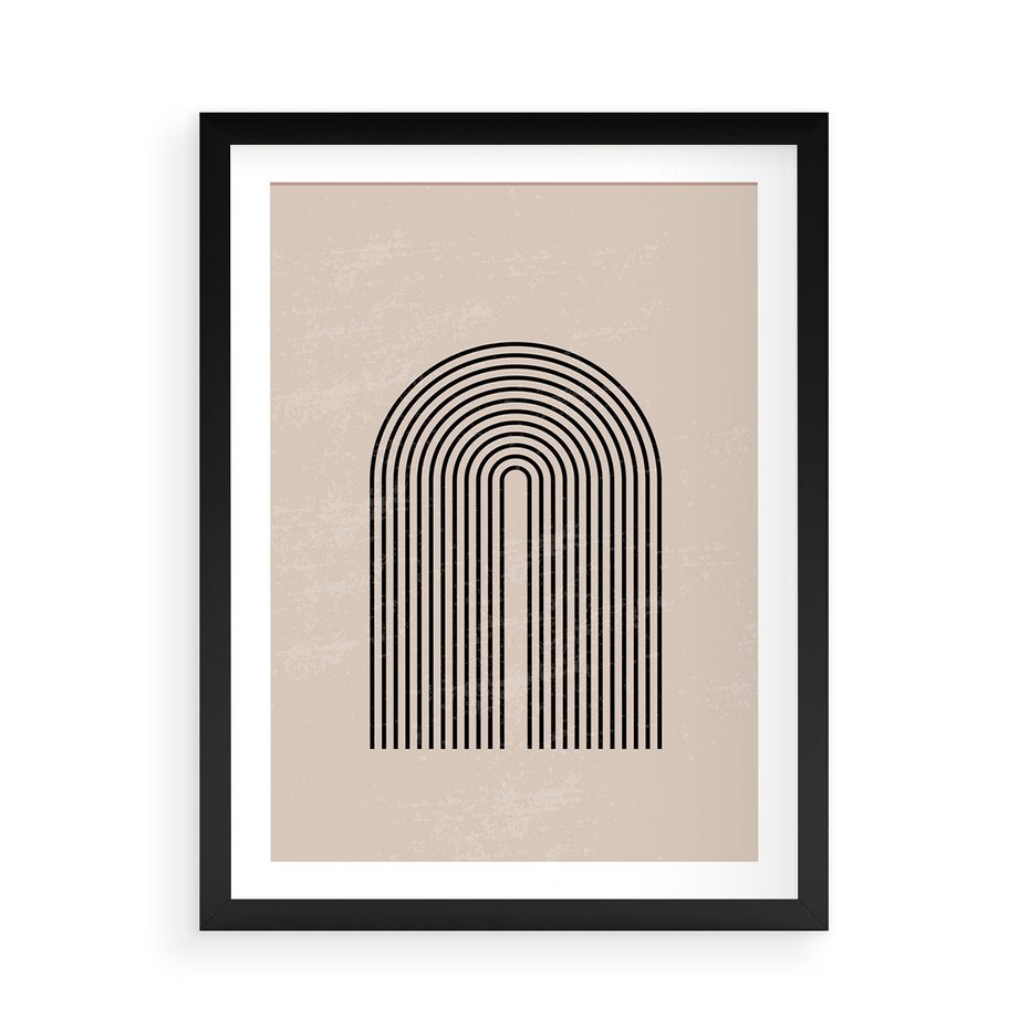 Plakat w ramie 50x70 - Migocące Echa - abstrakcyjne linie, geometria - rama czarna