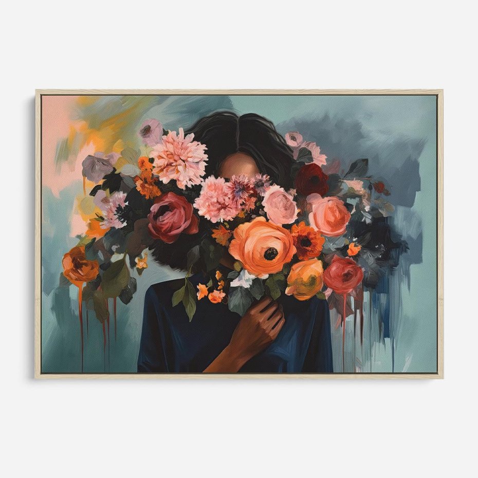 Obraz w ramie 70x50 - Ukryte Emocje - obraz, akwarela - rama drewno