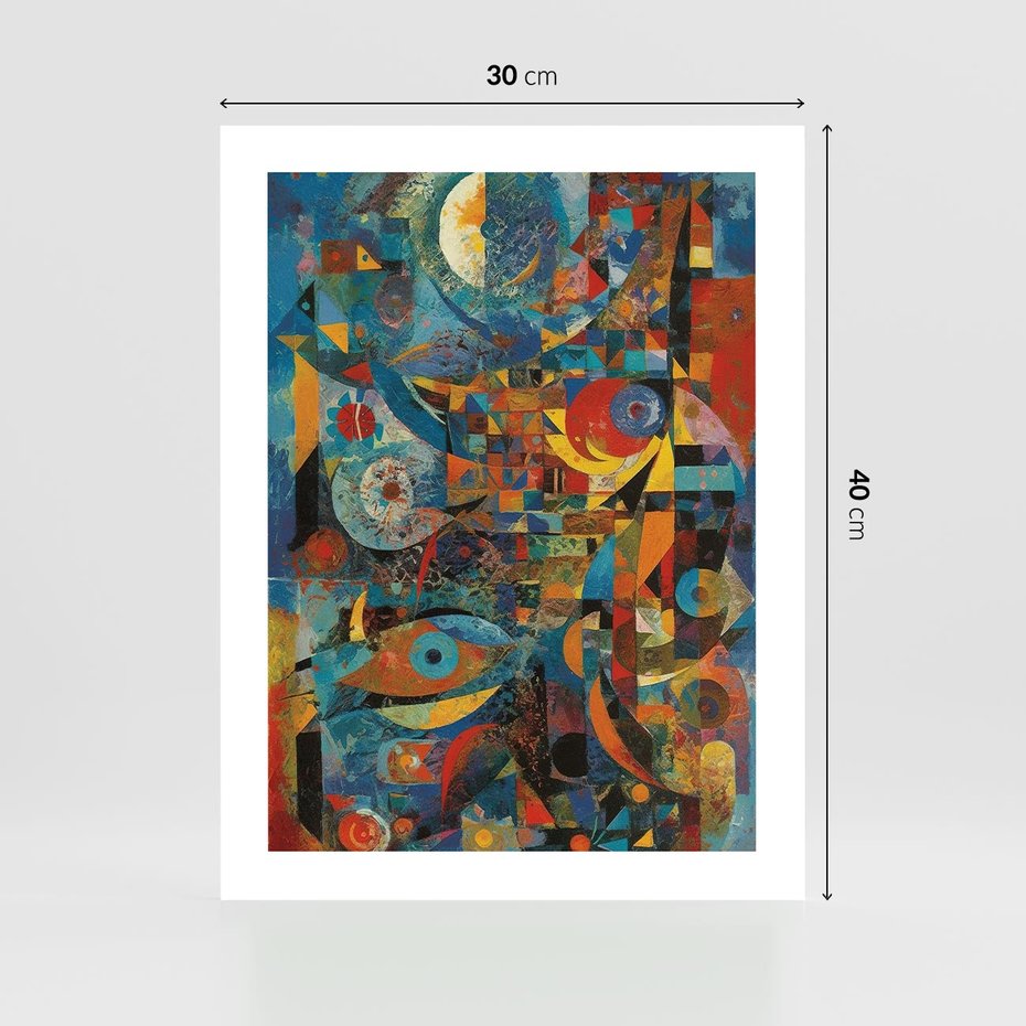 Plakat bez ramy 30x40 - Migotliwe Przesunięcia Konturów - abstrakcyjny obraz, sztuka abstrakcji