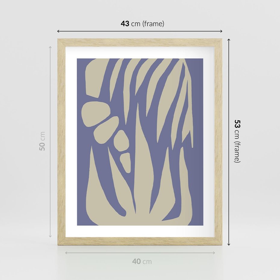 Plakat w ramie 40x50 - Kształty Niewidzialnych Granic - abstrakcyjna sztuka, skandynawski styl - rama drewno