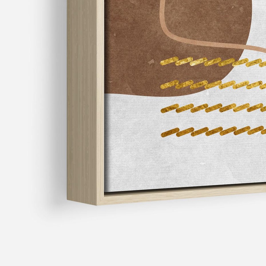 Obraz w ramie 80x80 - Odbicie światła serca - abstrakcyjne rozlane plamy, boho styl - rama drewno