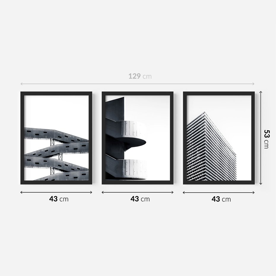 Zestaw obrazy w ramie 40x50 galeria - Nowoczesne, architektura, city - rama czarna