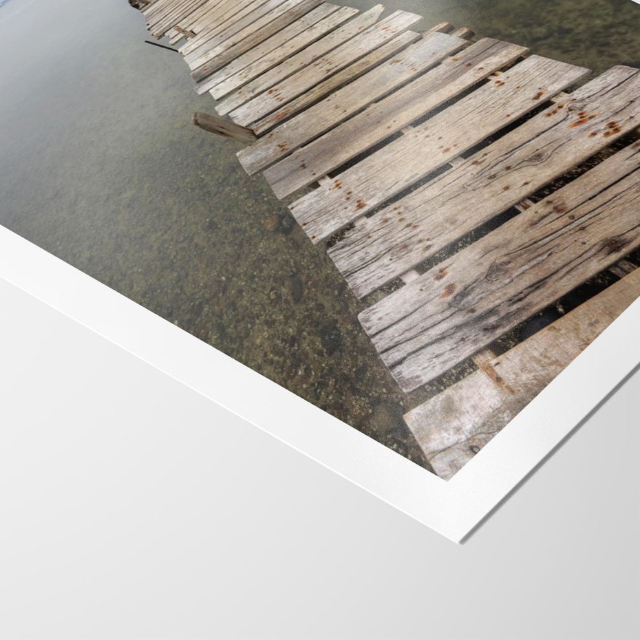 Plakat bez ramy 50x70 - Jeziorne Refleksje - pomost, jezioro