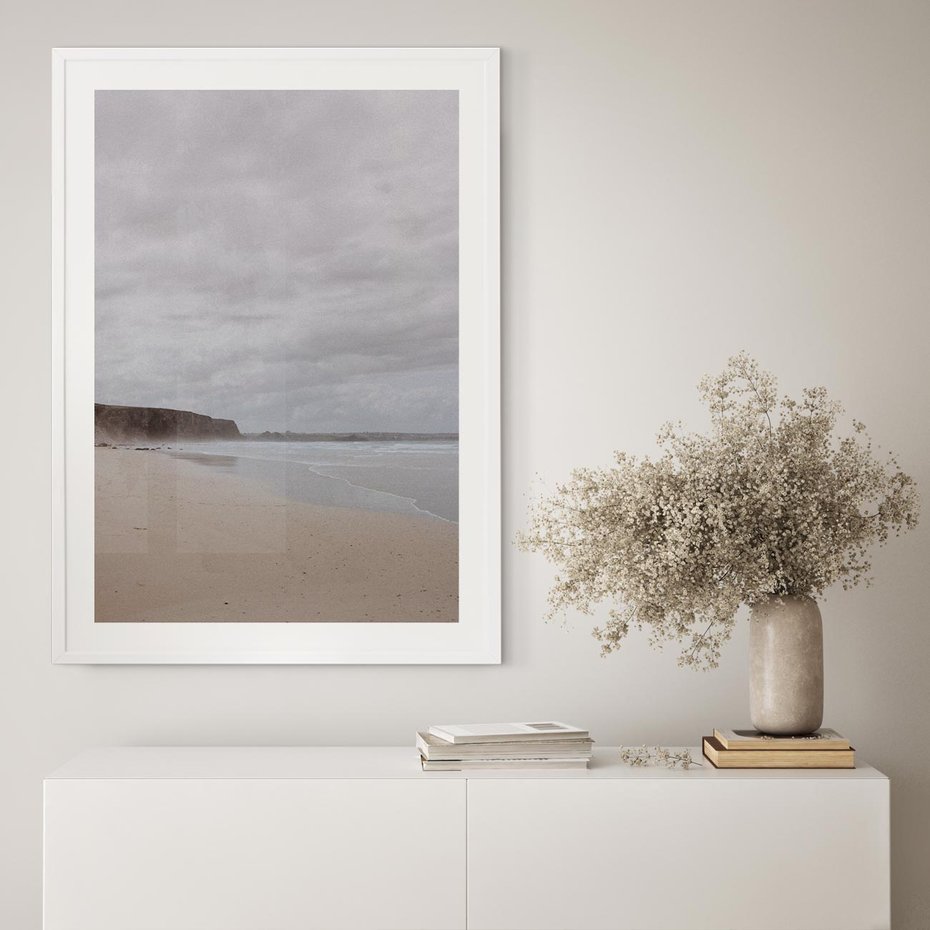 Plakat bez ramy 30x40 - Mglista plaża - plaża, mgła