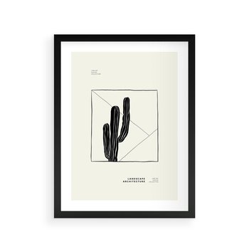 Plakat w ramie 50x70 - Zaklęta roślinna ekspresja - nowoczesna sztuka, minimalistyczny styl - rama czarna