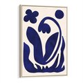 Obraz w ramie 80x120 - Bezgraniczne Echa Serca - abstrakcyjny obraz plakat, dziwne niebieskie kształty przypominają kwiat - rama drewno