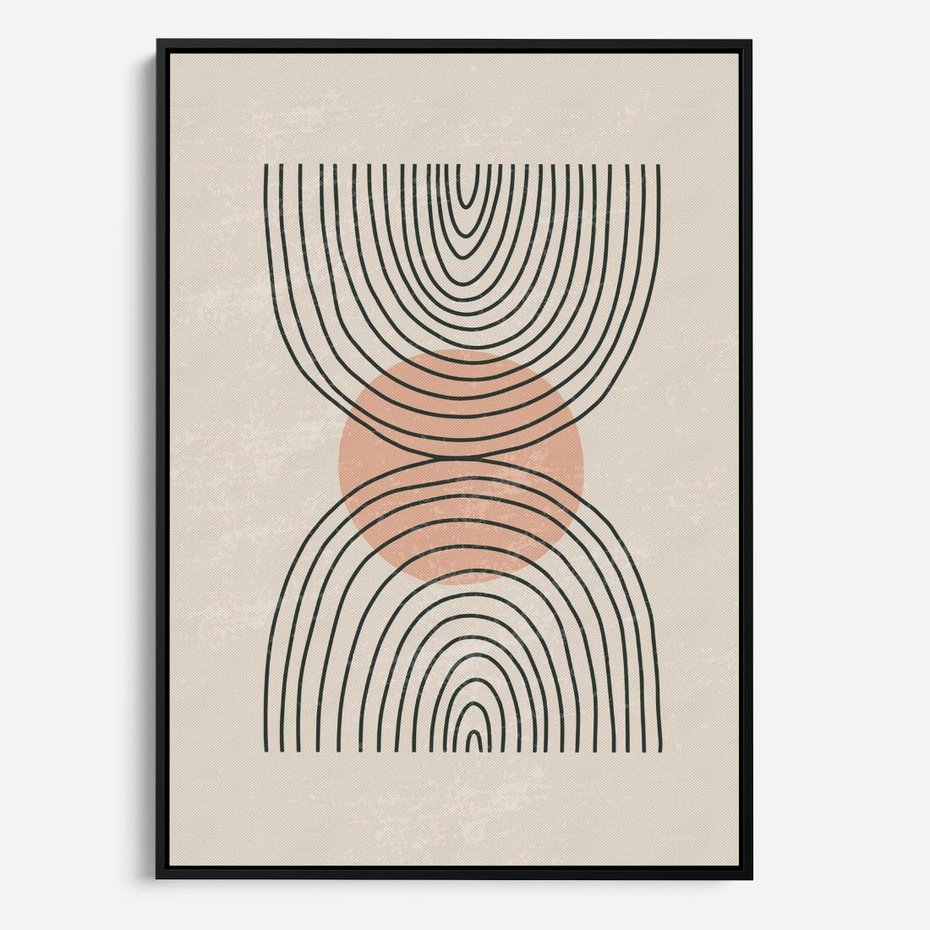 Obraz w ramie 70x100 - Nowy Rytuał - abstrakcyjna sztuka, boho kształty - rama czarna