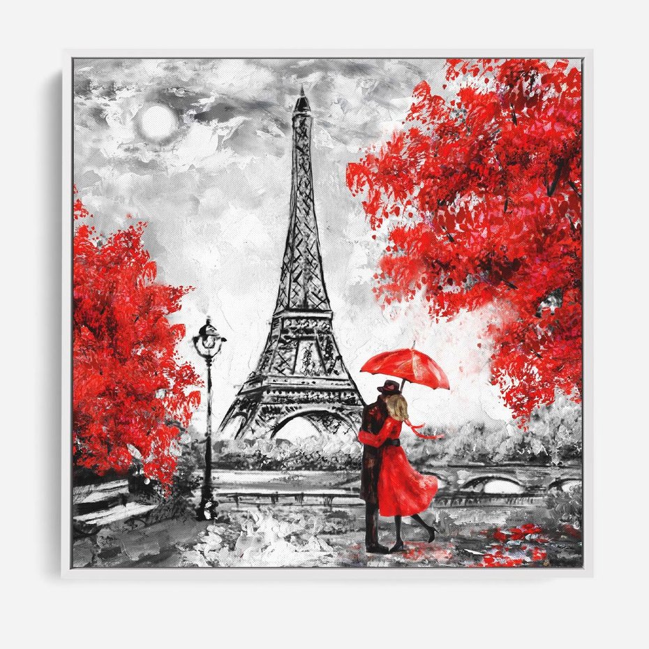 Obraz w ramie 50x50 - Paryż Wieża - Paryż, Wieża - rama biała