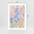 Plakat bez ramy 21x30 - Minimalistycznie i Pastelowo - pastelowe kwiaty, na beżowym tle