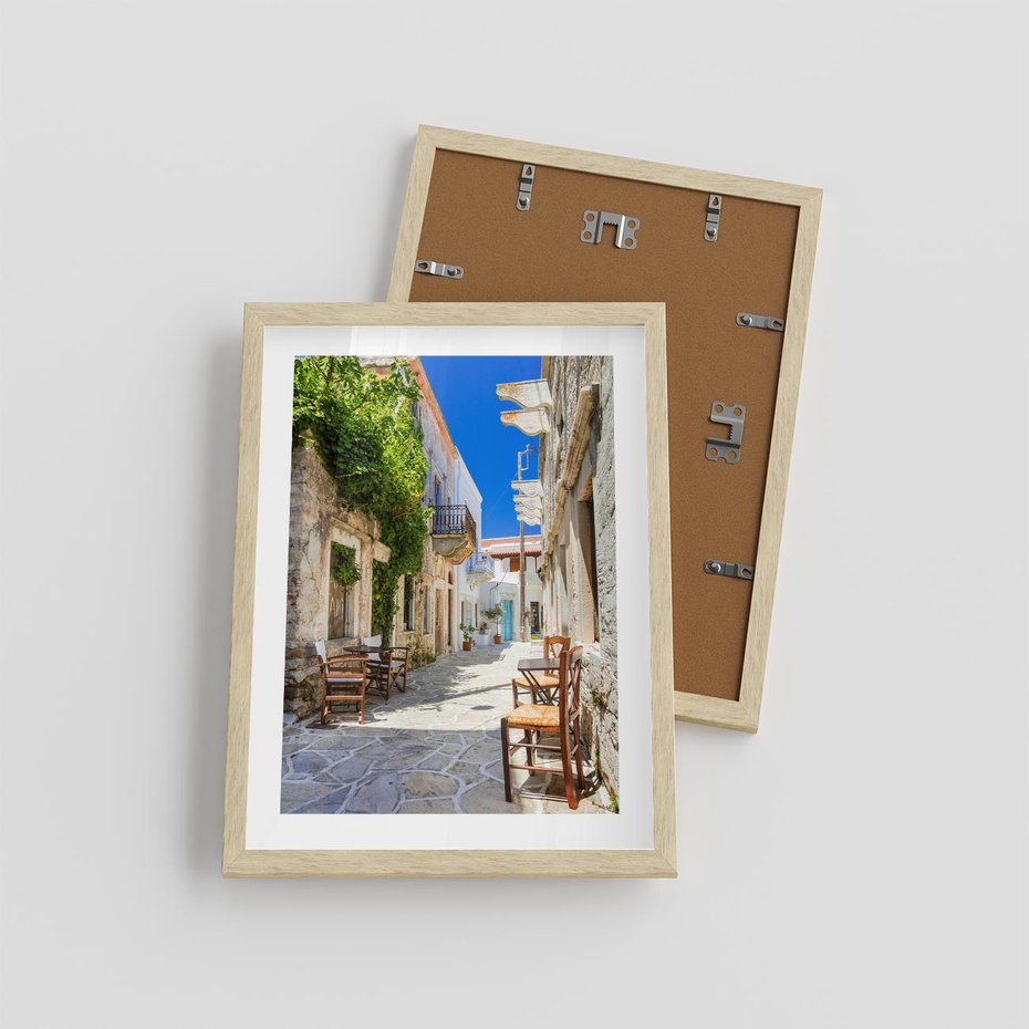 Plakat w ramie 30x40 - Magiczny Spacer - uliczka, perspektywa - rama drewno