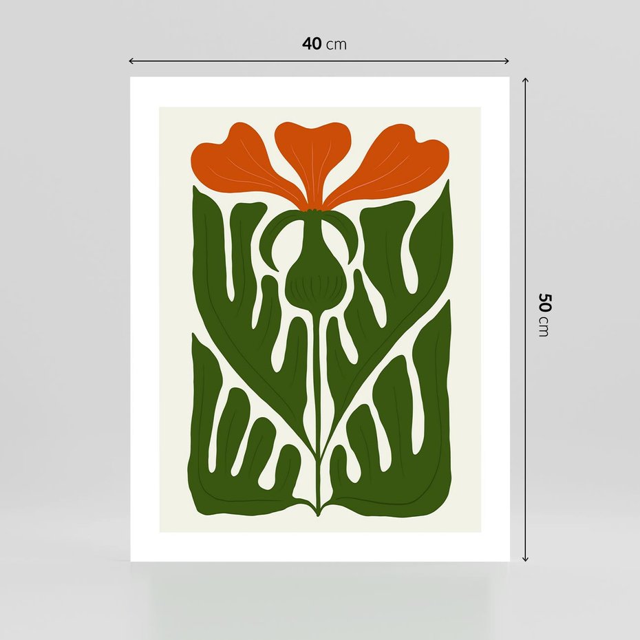 Plakat bez ramy 40x50 - Minimalistyczny Urok Kwiatu - kwiat, sztuka nowoczesna