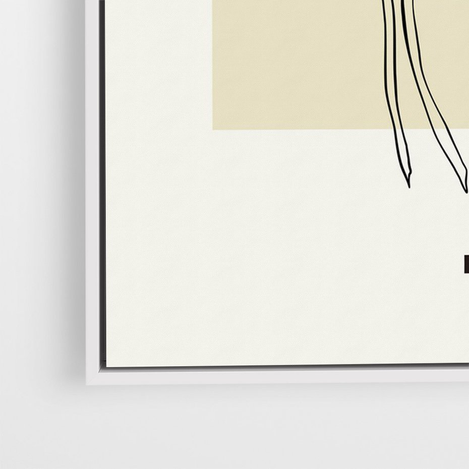 Obraz w ramie 70x100 - Ekspresja w szkicowanych kształtach - kwiaty, typografia - rama biała