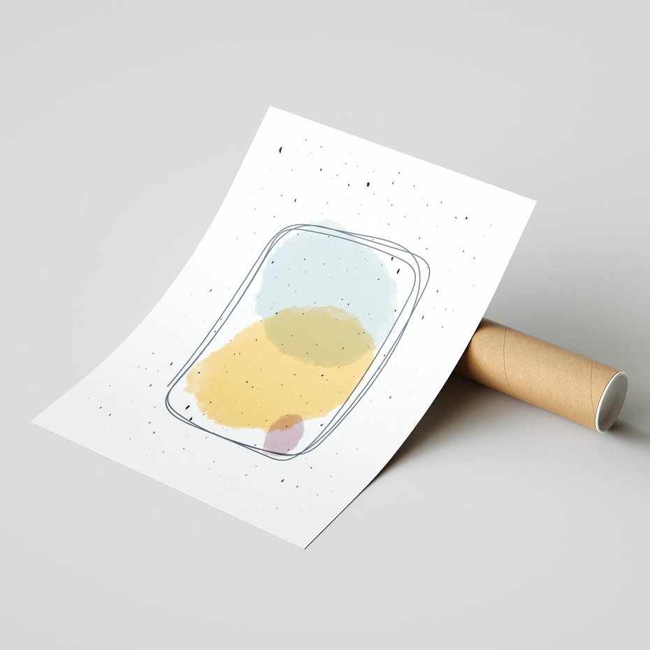 Plakat bez ramy 40x50 - Wibracje Linii - abstrakcyjna kompozycja, jak ręcznie malowana