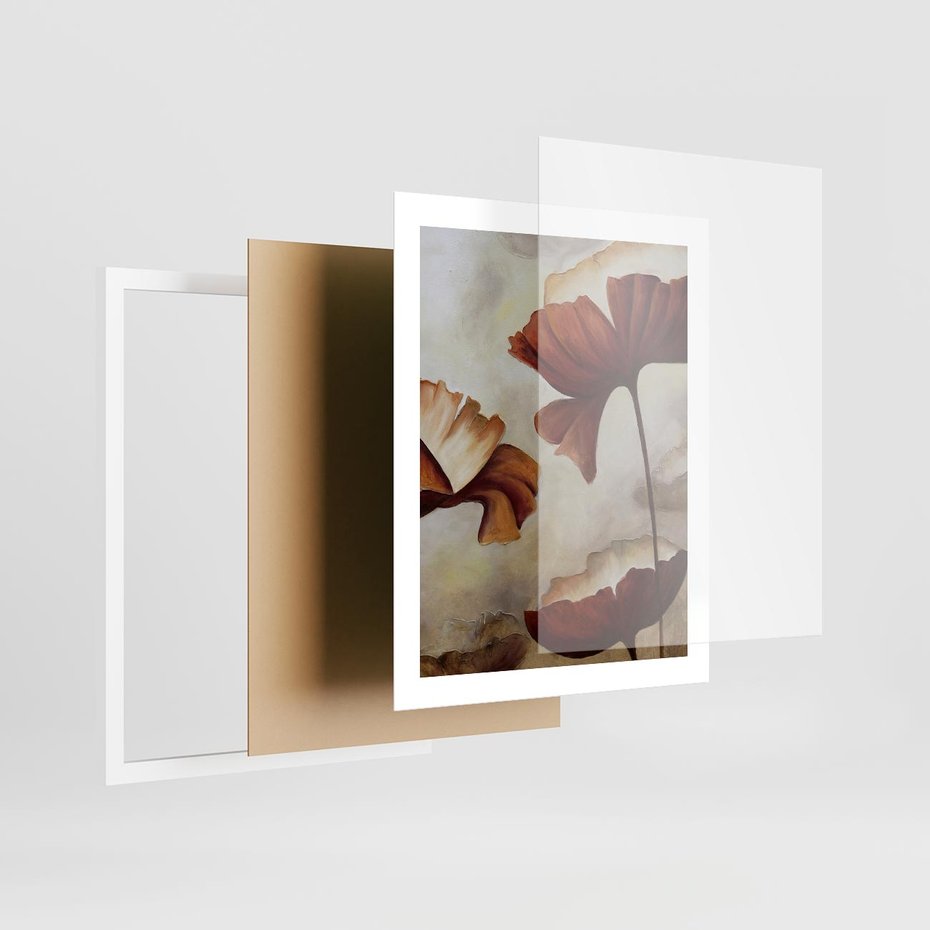 Plakat w ramie 40x50 - Sztuka Kwiatów - kwiaty, sztuka - rama biała
