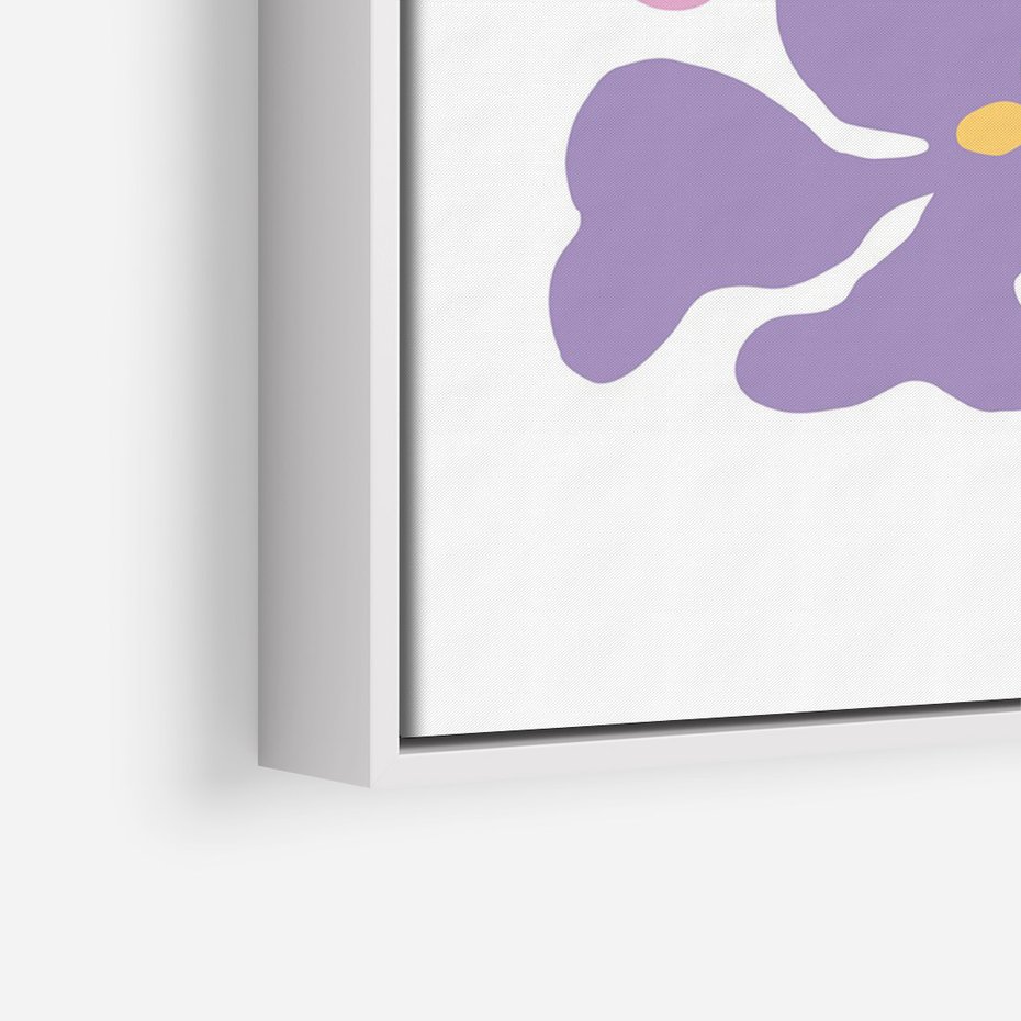 Obraz w ramie 80x120 - Bezgraniczne Wibracje - abstrakcyjne kolorowe kwiaty, minimlizm - rama biała