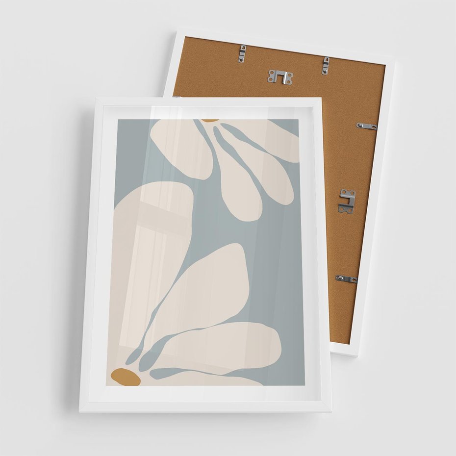 Plakat w ramie 50x70 - Pastelowe Marzenia Kwiatów - kwiaty, nowoczesne i minimalistyczne - rama biała